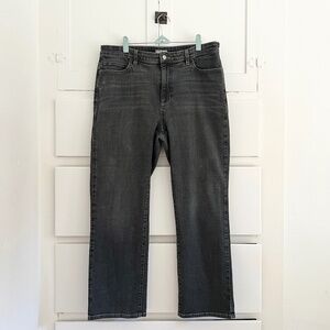 Eileen Fisher Gray Straight Leg Jeans Organic Cotton Stretch Size 14